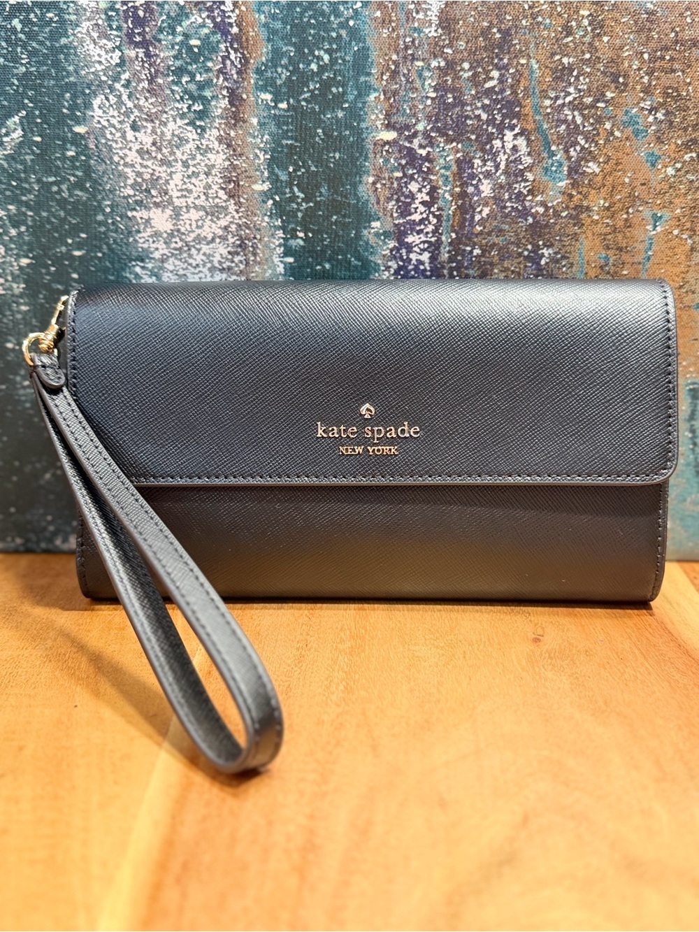 Kate Spade Quiet Luxury Madison Black Saffiano Wallet Wristlet NWOT